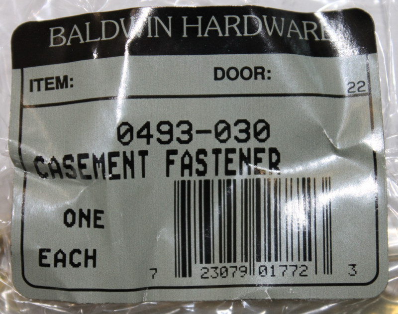 Baldwin Estate 0493-030 Solid Brass Casement Fastener in Polished Brass NEW gallery