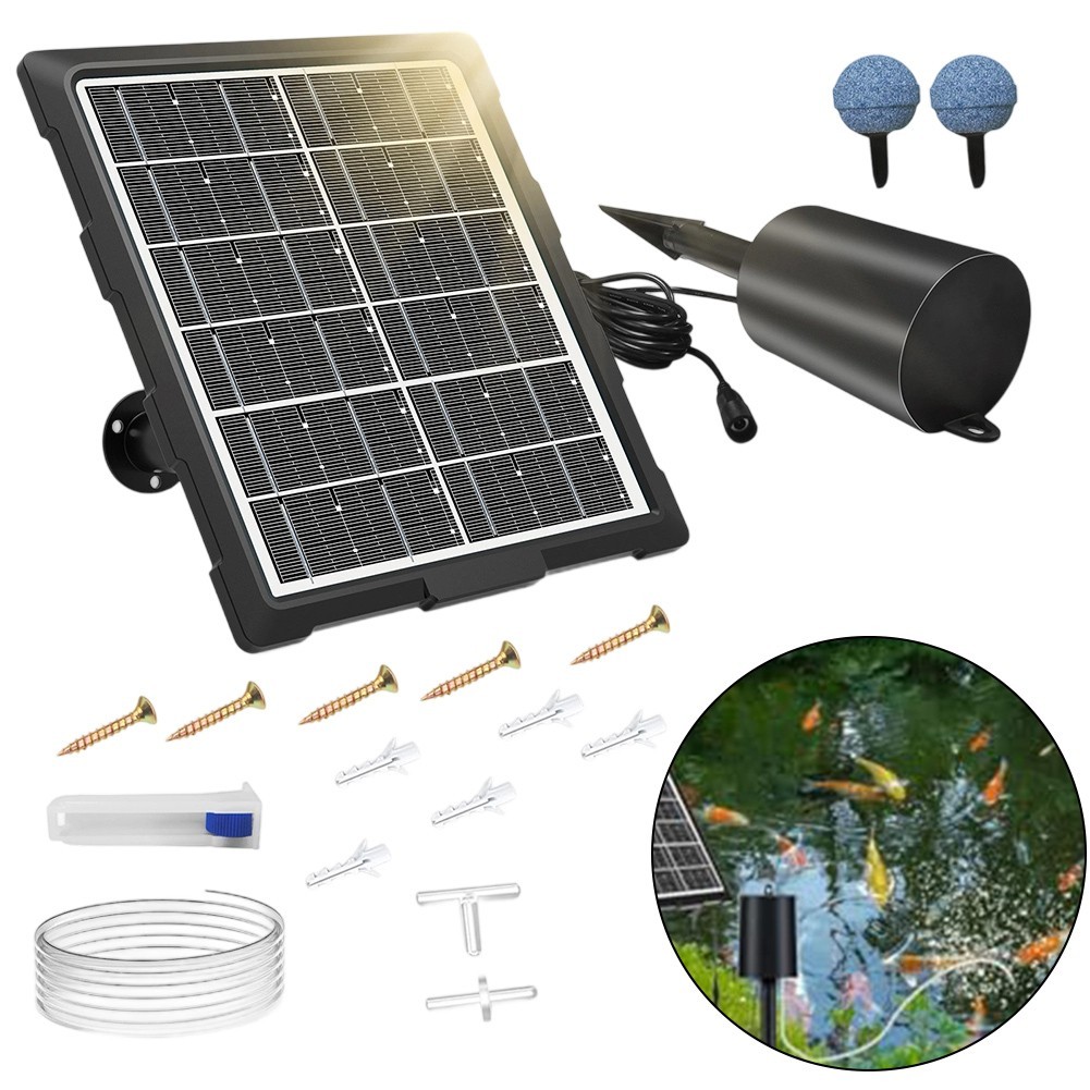 Solar Aerator for Ponds with Adjustable Timing and Silent Running Motor gallery