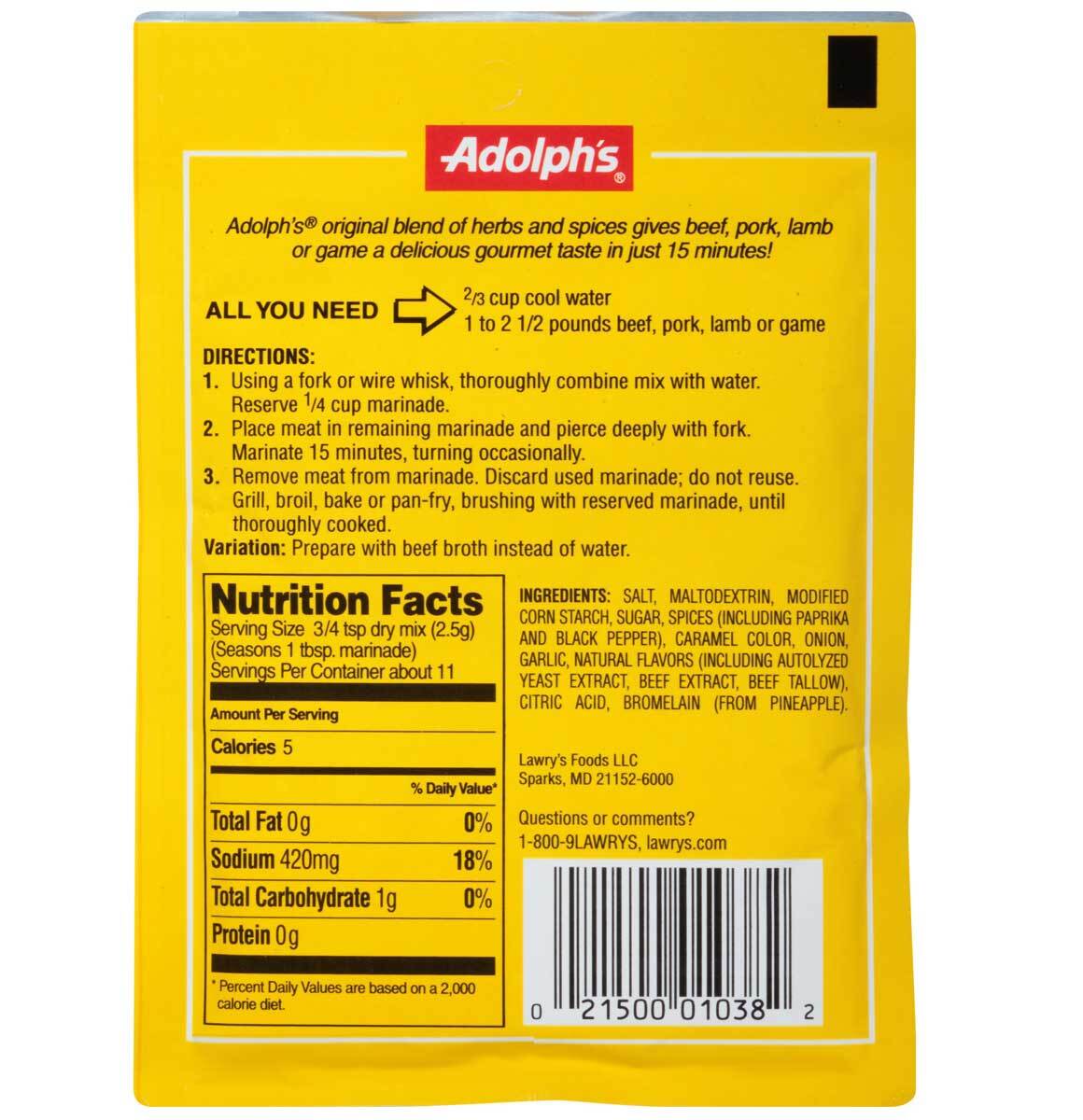 Adolphs Meat Tenderizing Marinade In Minutes Original - 1 Oz - Pack of 2 gallery