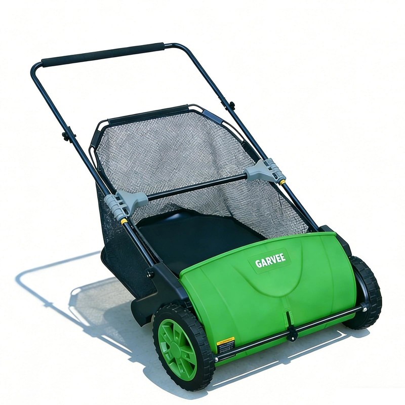 21" Push Lawn Sweeper Leaf Grass Collector Adjustable Height Yard Cleaner Tool gallery