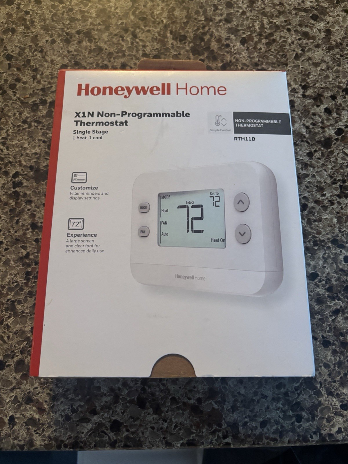 Honeywell Home RTH11B Non-Programmable Thermostat 1H/1C Backlit AA Minivolt gallery