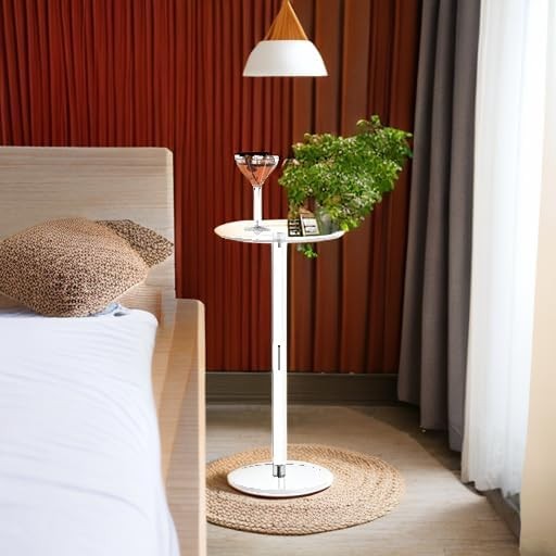 HMYHUM Acrylic Drink Table for Small Spaces, 10" L x 10" W x 21.3" H, Drink Side gallery
