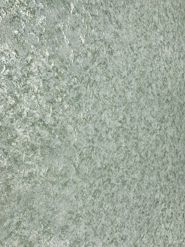Embossed Wallpaper roll Green Silver foil metallic Plain textured wall coverings gallery
