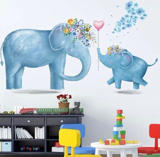 Ext Large High quality PVC Removable elephants wall Decal for kids rooms- DIY gallery