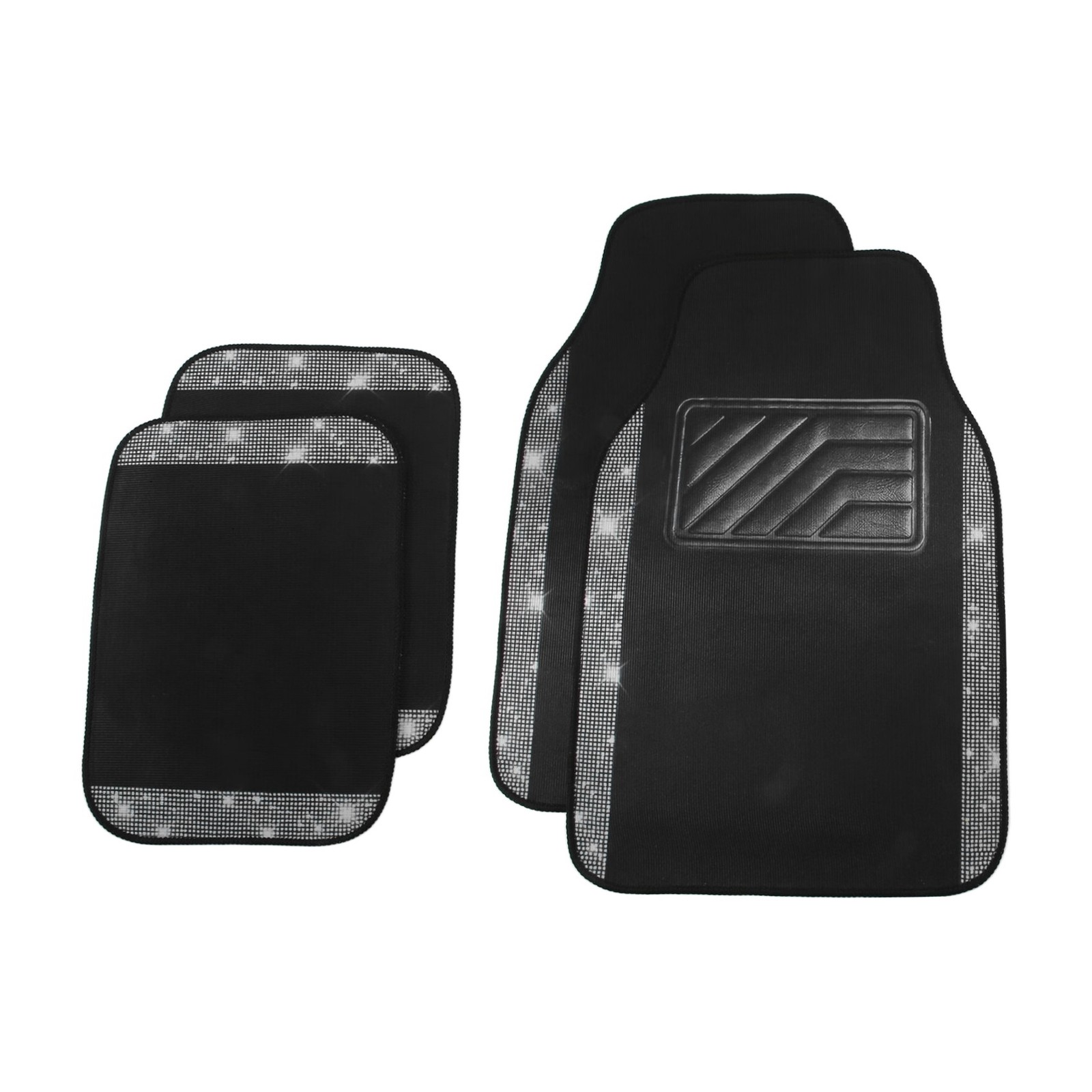 Car Floor Mat Set Universal Non-Slip PVC Heel Pad Bling Print3520 gallery