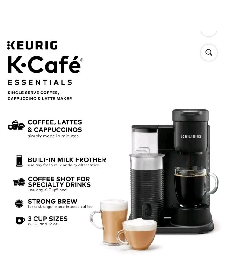 Keurig K Cafe Essentials Coffee Latte Cappuccino Maker Black New Open Box Read gallery