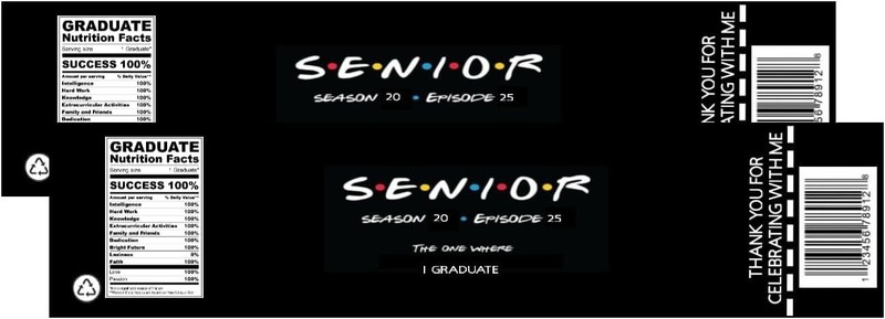 Senior Graduation Water Bottle Labels, Season 20 Episode 25, 8.5 x 2 inches gallery