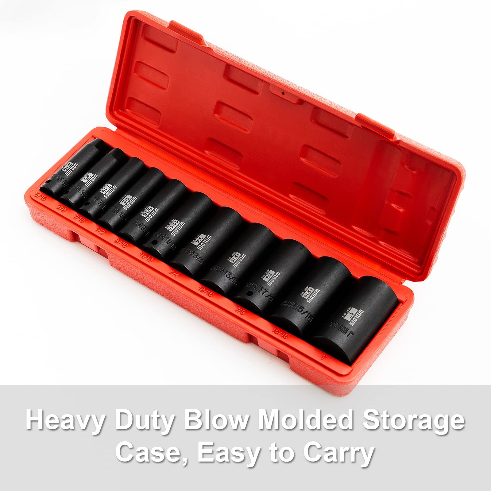 11 Pieces 3/8-Inch Drive Deep Impact Socket Set, 5/16 to 1 inch, CR-V, SAE, 6... gallery