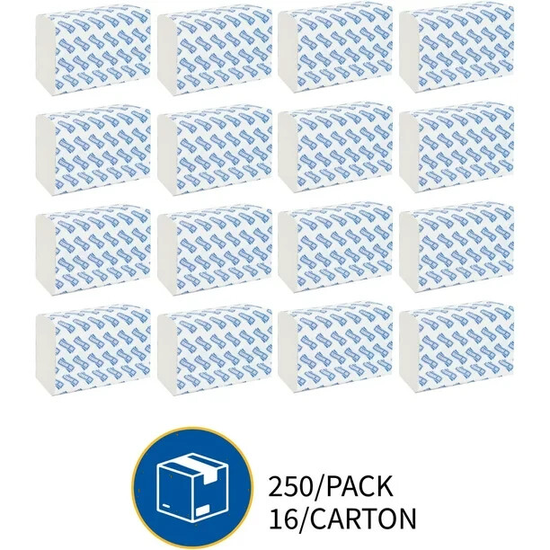 4000 White Paper Multifold Towels Bulk C-Fold Recycled Fiber Genuine Pack of 16 gallery