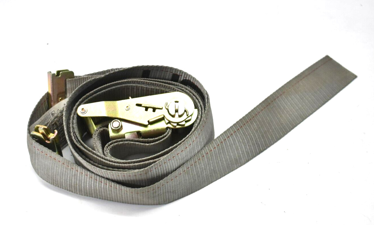 US Cargo Control USCC Ratchet Strap w Spring E Fitting 2" x 12' Gray Black USED gallery