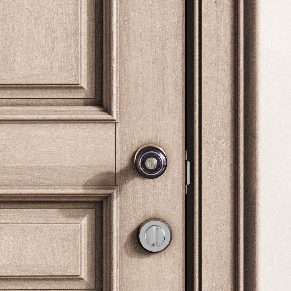 Brass Keyed Door Knob Lock Set Porcelain Adjustable Backset Porcelain Door Lock gallery