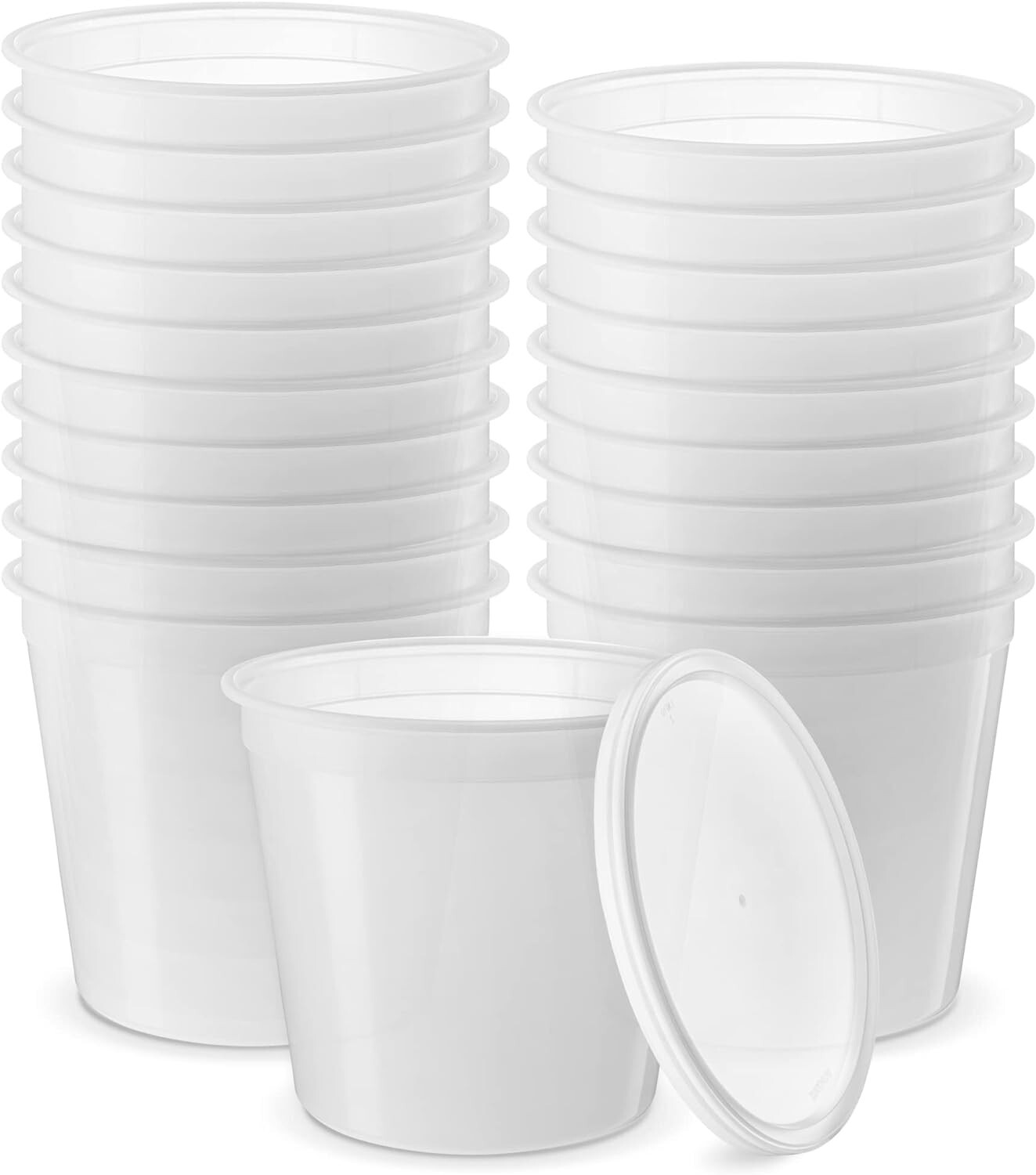 100 Pack Nicole Fantini Deli Containers with Lids 86oz Plastic Food Storage Cups gallery