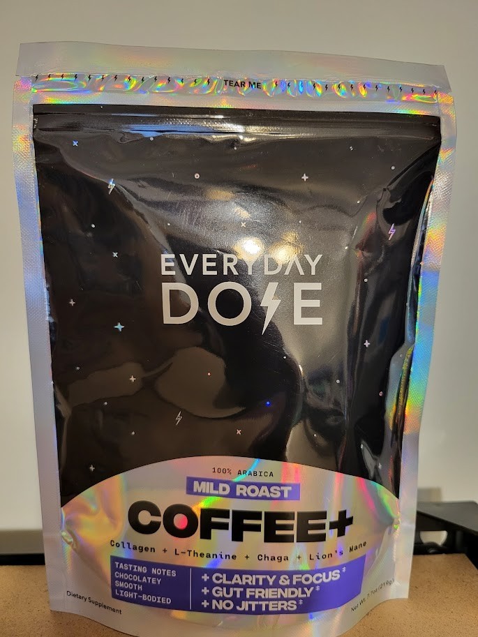 Everyday Dose Coffee+ Mild Roast 7.7 oz Mushrooms Collagen Protein Drink Powder gallery