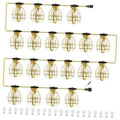 Construction String Lights, 20 Bulbs 200W 21000LM Work Lights with 20 200FT
