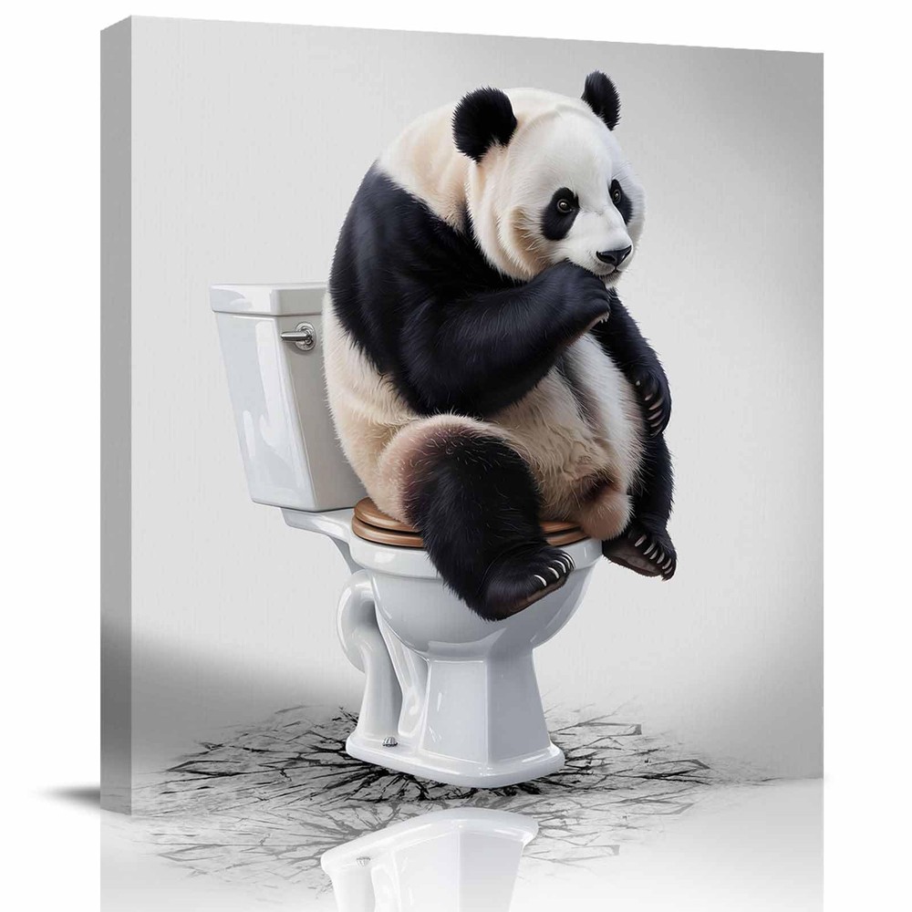 LooPoP Bathroom Decor Canvas Wall Art Framed 8"L x 8"W, Toiletlop9319