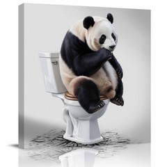 LooPoP Bathroom Decor Canvas Wall Art Framed 8″L x 8″W, Toiletlop9319