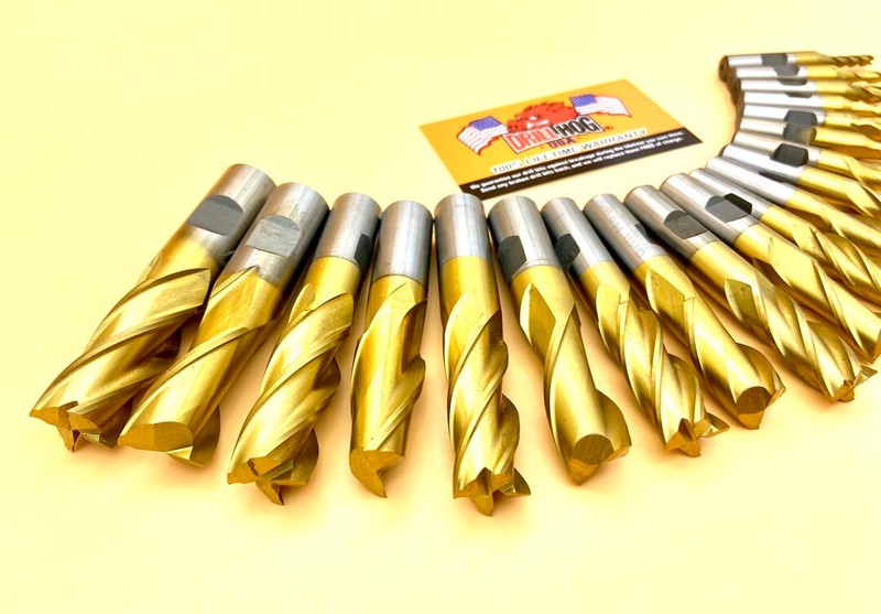 Drill Hog® 20 Pc End Mill Set Titanium Ti-22 End Mills Set Lifetime Warranty gallery