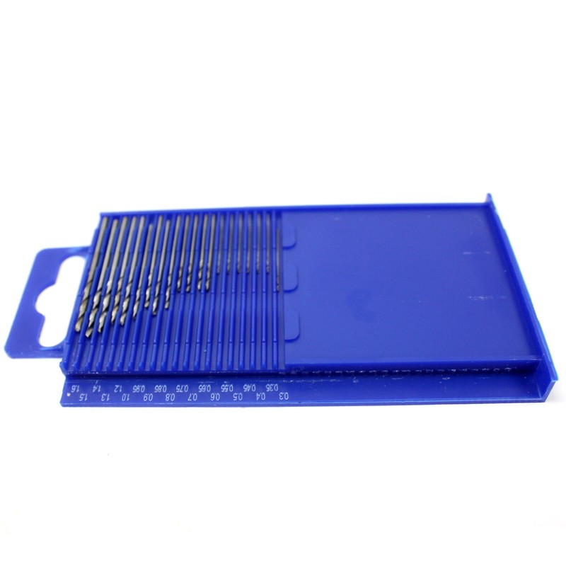 21pc Mini HSS Twist Micro-Drill Bits Set Index 61-80 w/Aluminum Hand Drill hobby gallery