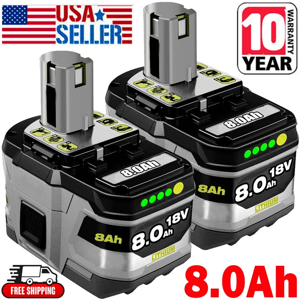 2PACK 8.0Ah For RYOBI 18V Battery One Plus High Capacity P108 Lithium-Ion NEW gallery
