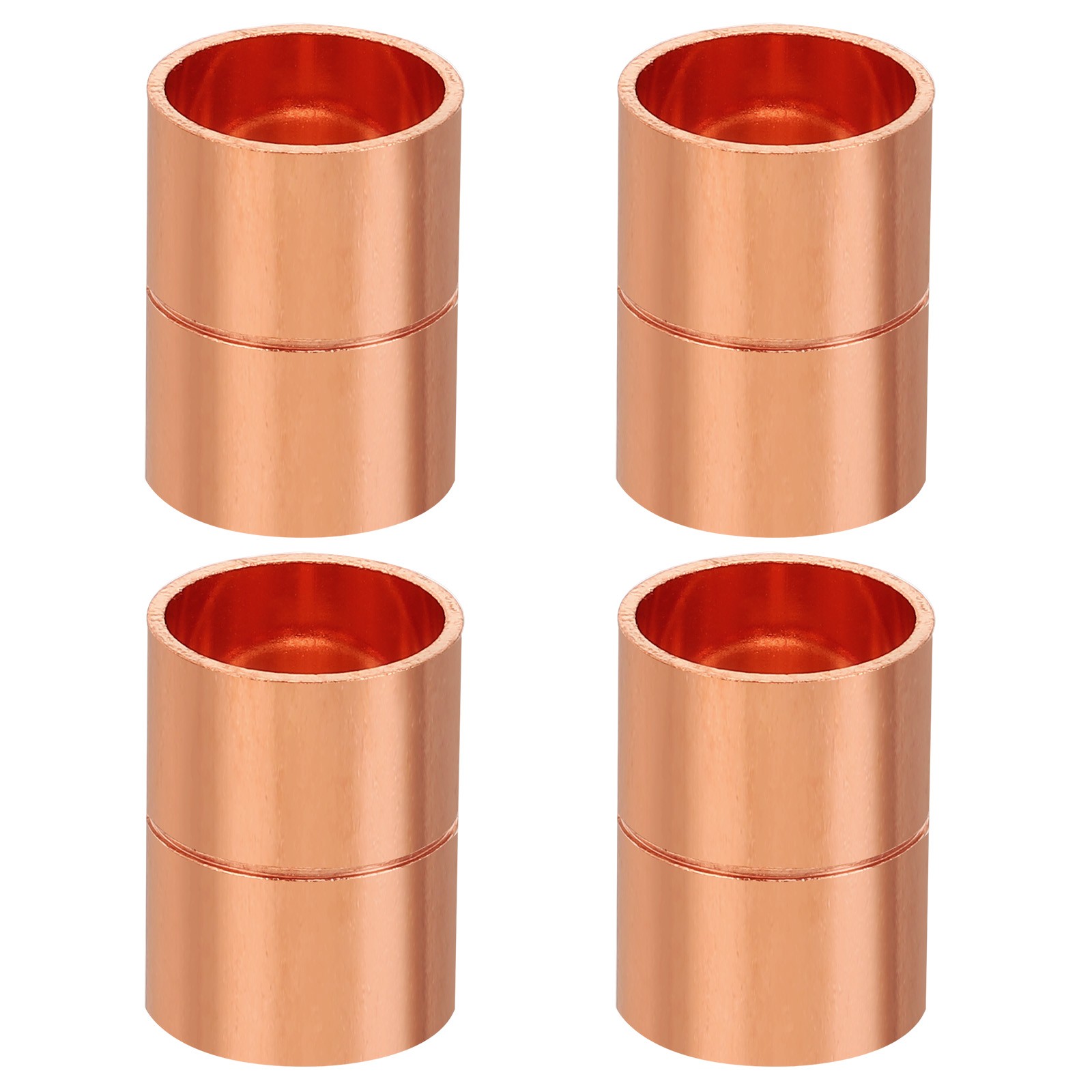 5/8" ID Straight Copper Coupling Fittings, 4 Pcs Welding Joint for HVAC gallery