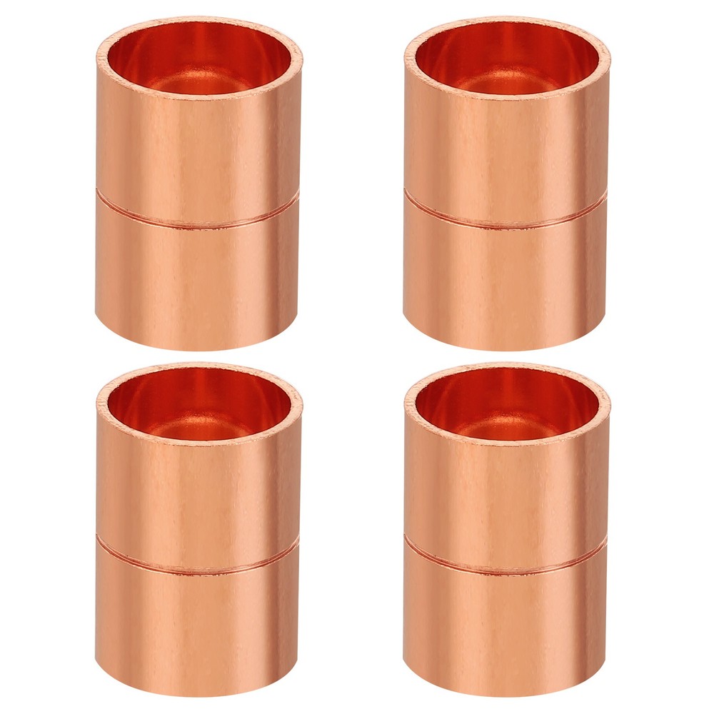 5/8" ID Straight Copper Coupling Fittings, 4 Pcs Welding Joint for HVAC