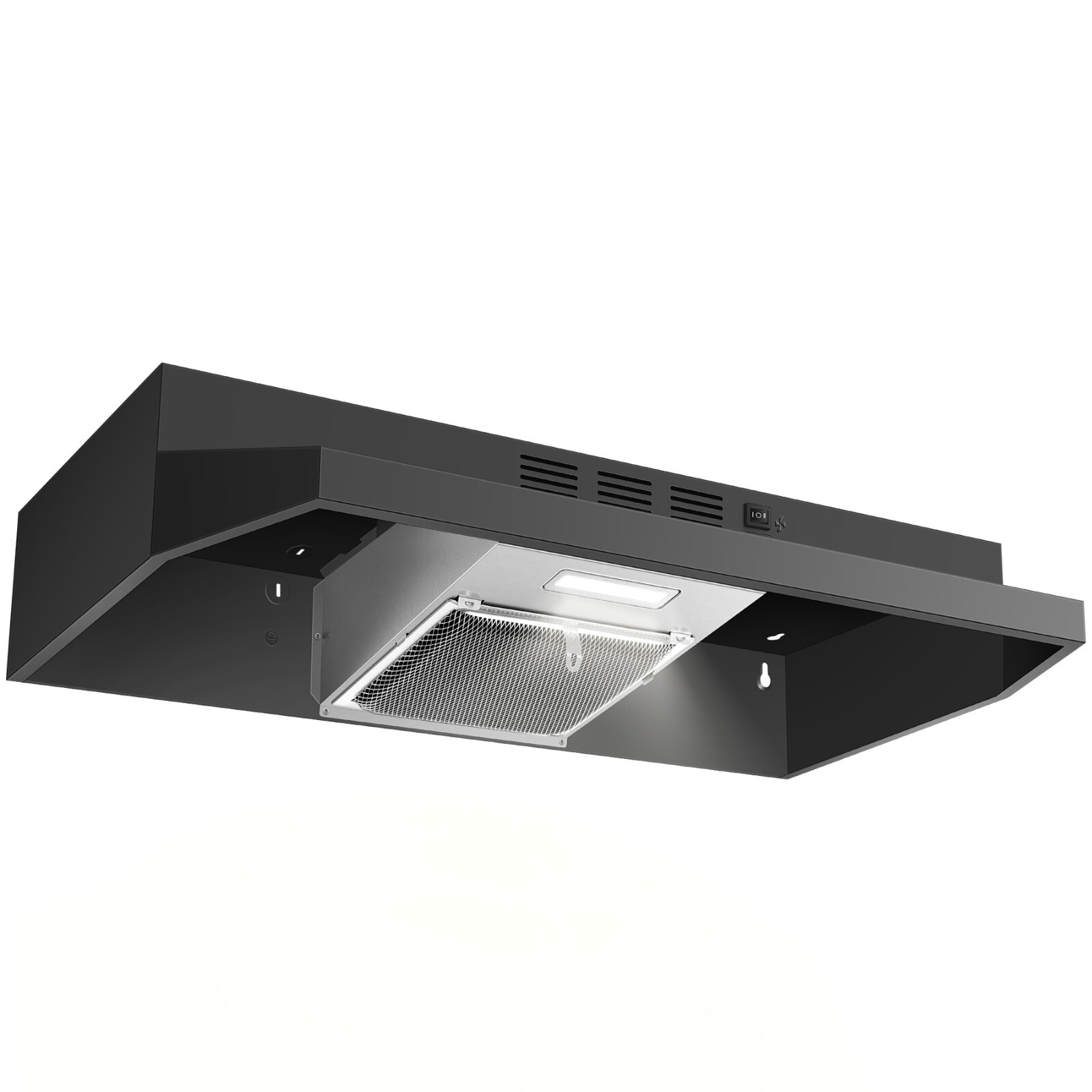 24inch Stainless Steel Kitchen Range Hood 280CFM 2 Speed Switch Push Button LED gallery