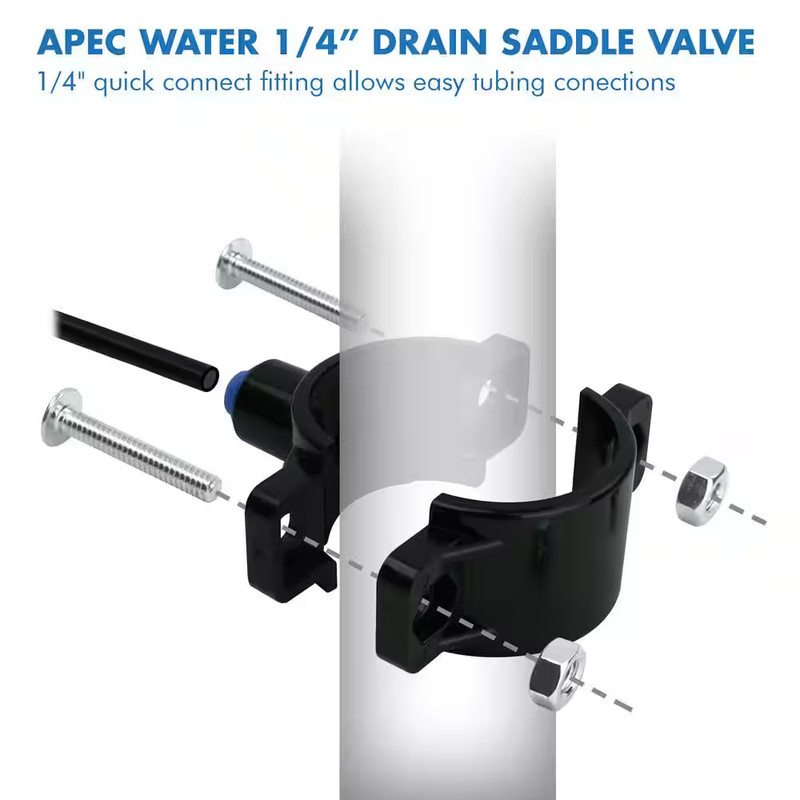 Drain Saddle Clamp with Quick-Connect Fitting for 1/4 In. Tubing gallery