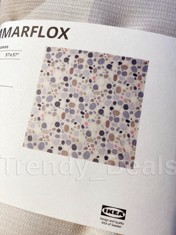 Ikea SOMMARFLOX Tablecloth, Patterned Stones/Multicolor Square 57x57 " - NEW gallery