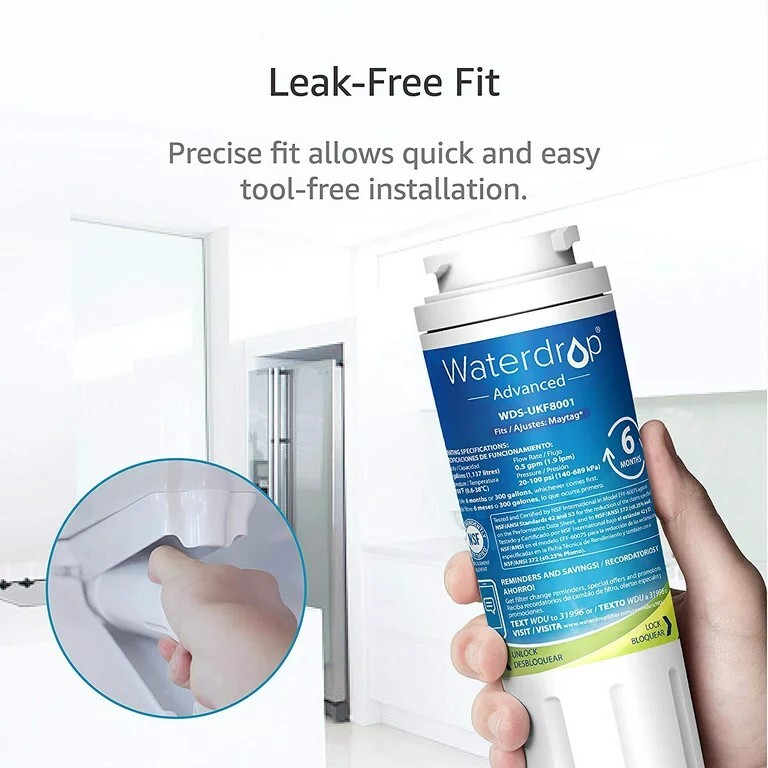 Waterdrop UKF8001 Refrigerator Water Filter Replacement Maytag 300 Gallons 6M m gallery
