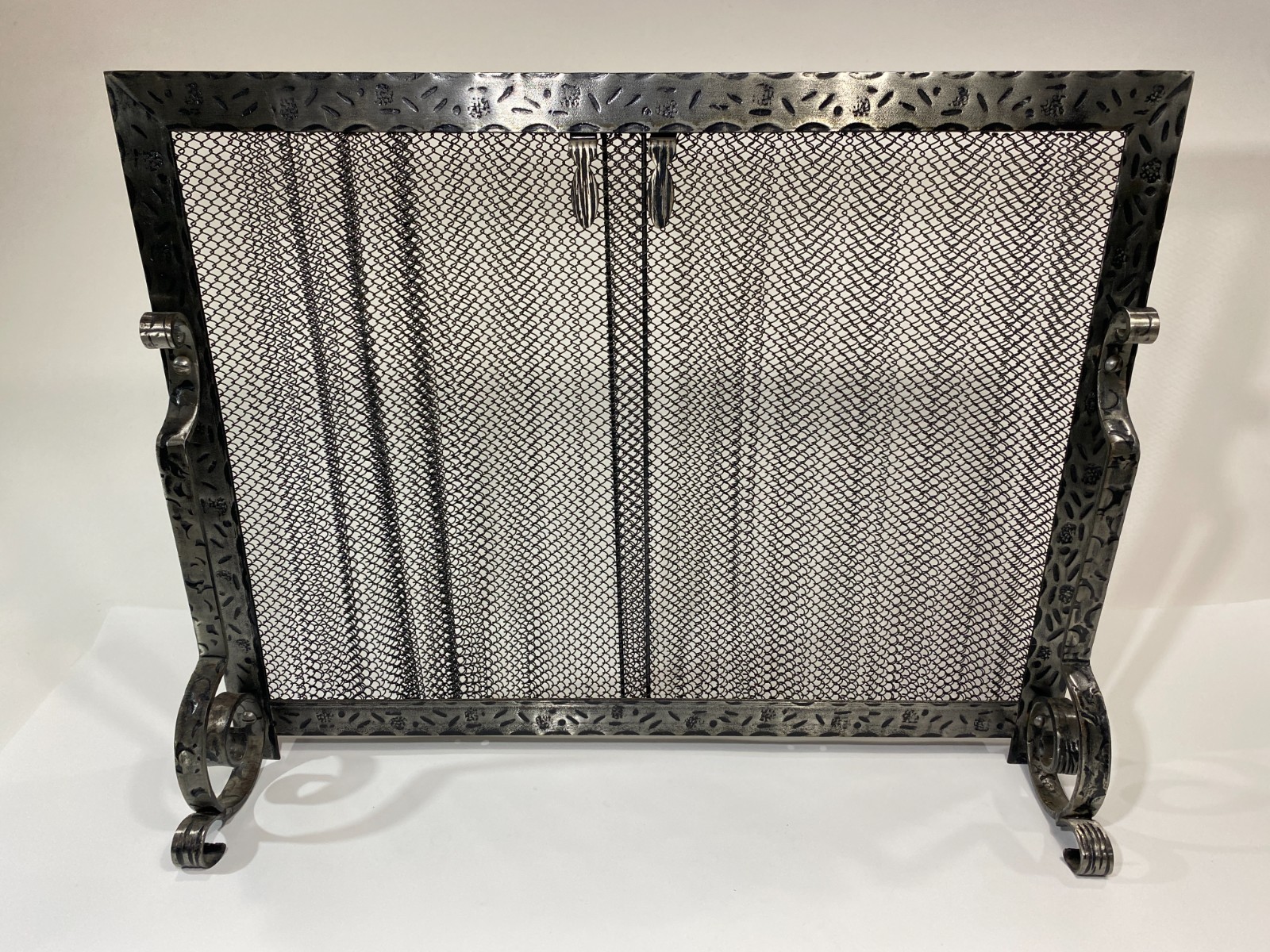 Vintage Fireplace Screen Metal Mesh Decorative Hearth Screen 24 inches Wide gallery