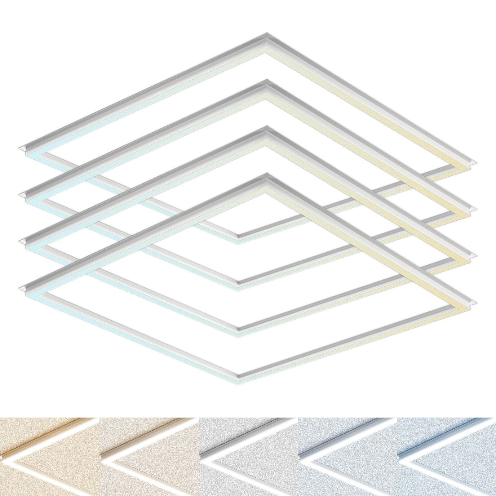 Luxrite 2x2 FT Edge-Lit Frame LED Panel Lights 5CCT 3000K-6500K Up to 5200LM 4PK gallery