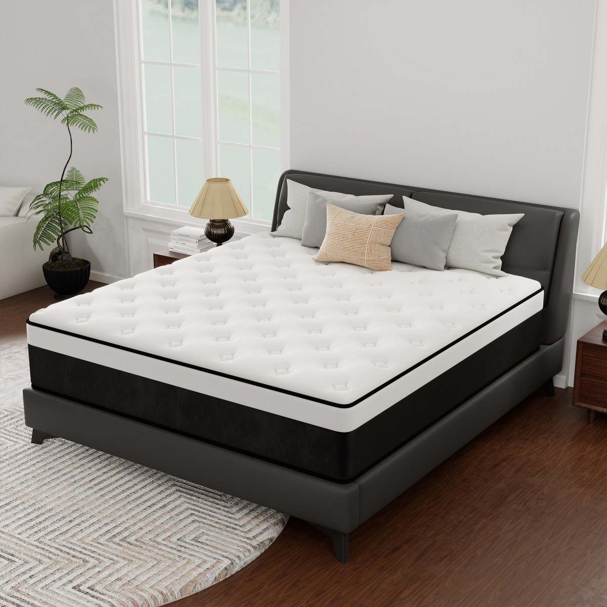 12 Inch Queen Size Mattress Gel Memory Foam Pocket Spring Hybrid Medium Firm Bed gallery