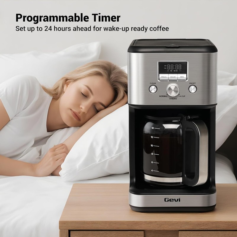 Gevi 14-Cup Programmable Coffee Maker, Drip Coffee Machine with Normal & Strong gallery