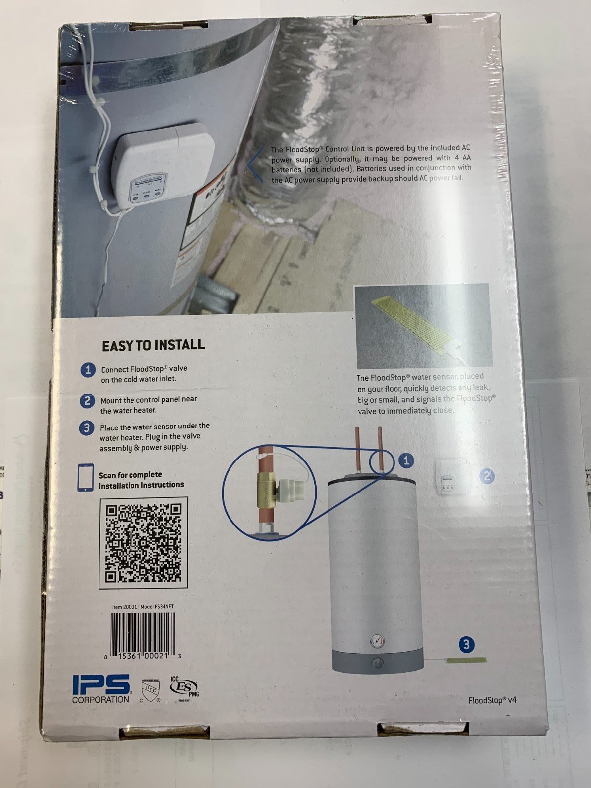 IPS CORP FLOODSTOP FS34NPT WATER HEATER LEAK DETECTION SHUT OFF BALL VALVE gallery