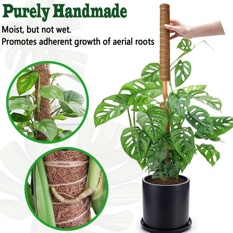 2 Pack 17 Inch Moss Pole Stackable Moss Poles for Climbing Plants Monstera Tall gallery