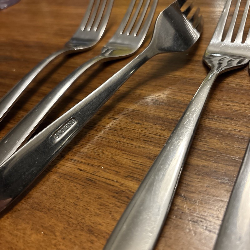 Oneida Stainless Flatware MOONCREST Forks - 6 Dinner & 4 Salad Forks - Lot Of 10 gallery