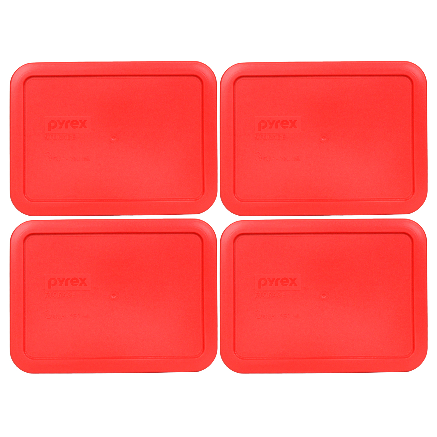 Pyrex 7210-PC Red Rectangle Plastic Storage Replacement Lid Cover (4-Pack) gallery