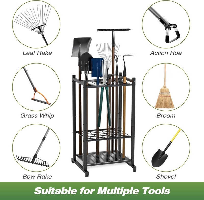 Garden Tool Organizer, Yard Tool Tower Rack for Garage Organization and Stora... gallery