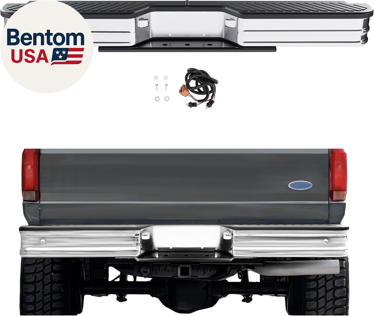 Rear Bumper Compatible with 1967-1991 Chevy Chevrolet GMC C/K Fleetside,1972-199 gallery