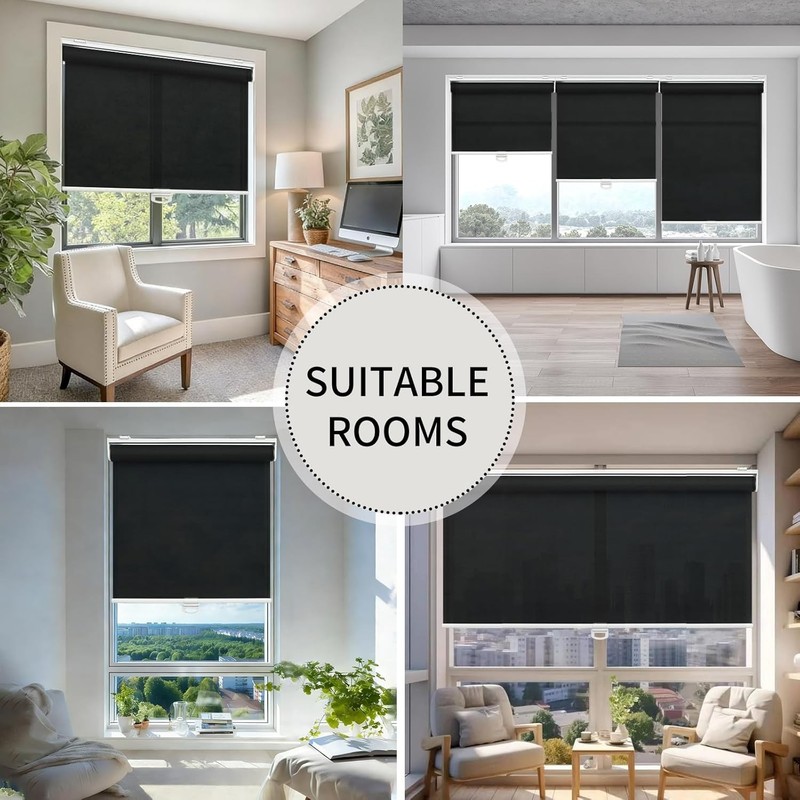Cordless 5% Openness View Roller Shades for Indoor Windows,Solar Screen Flame gallery