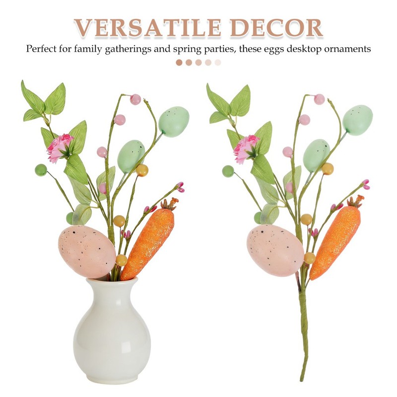 3 Pcs Easter Egg Tree Spring Floral Stems Artificial Decorations gallery