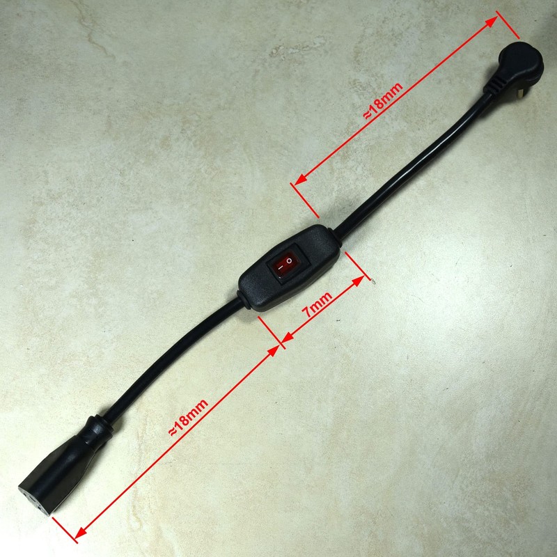 Flat Plug Extension Cord with ON Off Waterproof 3-Prong Plug, black gallery