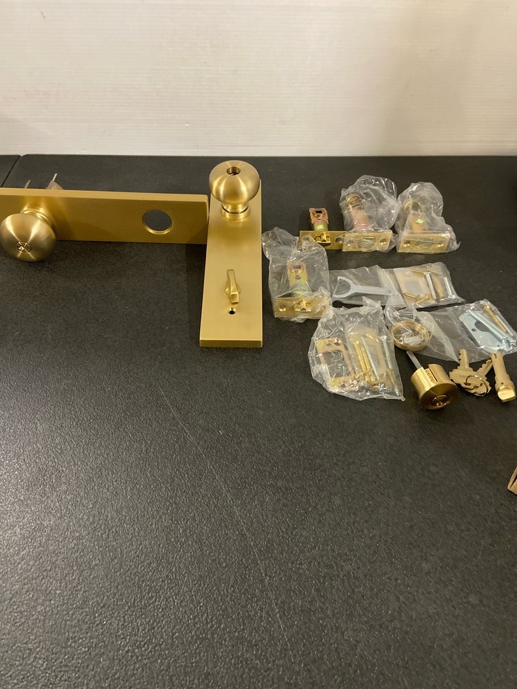 Emtek 5312US4 Providence Rectangular Keyed Entry Lever, Satin Brass