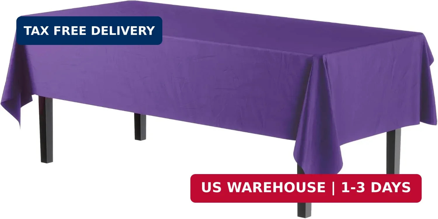 Exquisite Party Solids 6-Pack Premium Plastic Tablecloth 54in. x 108in. Rectangl gallery
