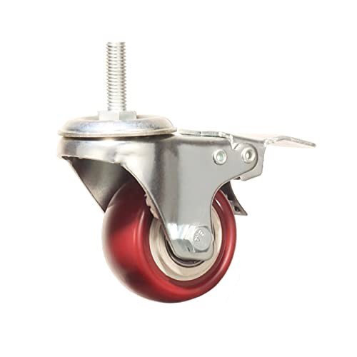 Heavy Duty Stem Caster Wheels Double Bearing PU Castors No 2 Inch With Brake gallery