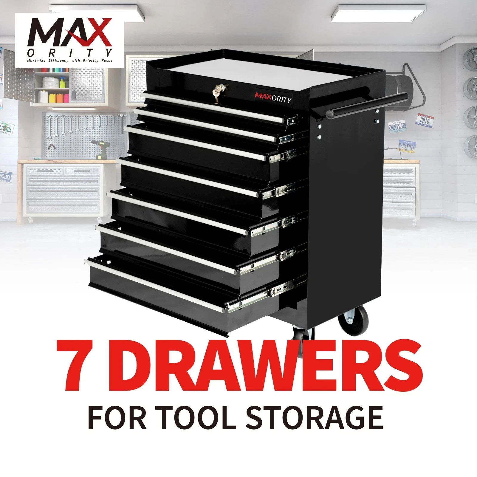 7-Drawer Rolling Tool Cart with Locking Mechanism & Wheels Mobile Tool Cabinet gallery