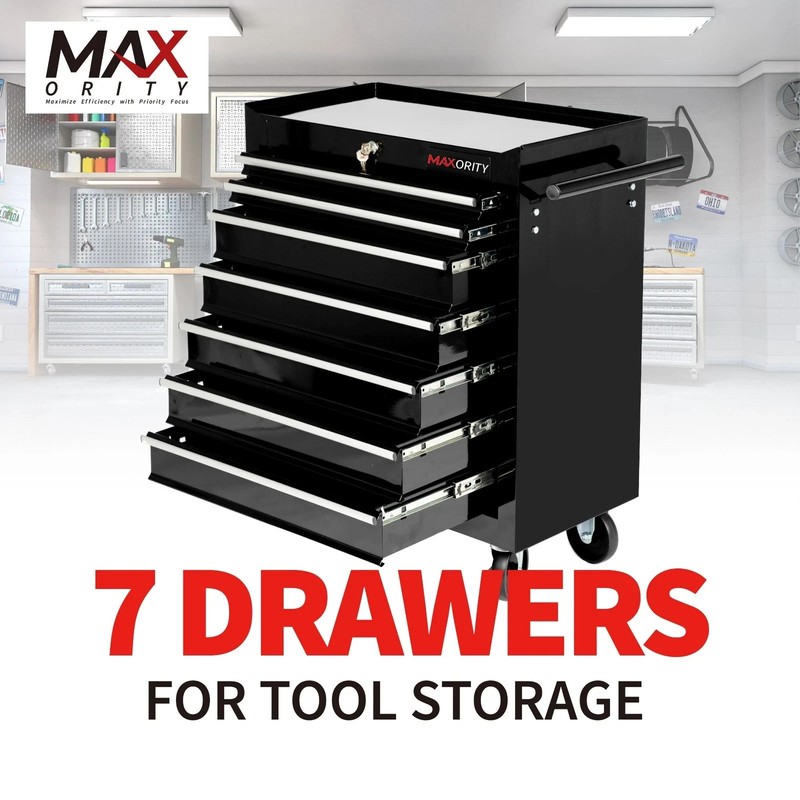 7-Drawer Rolling Tool Cart with Locking Mechanism & Wheels Mobile Tool Cabinet gallery