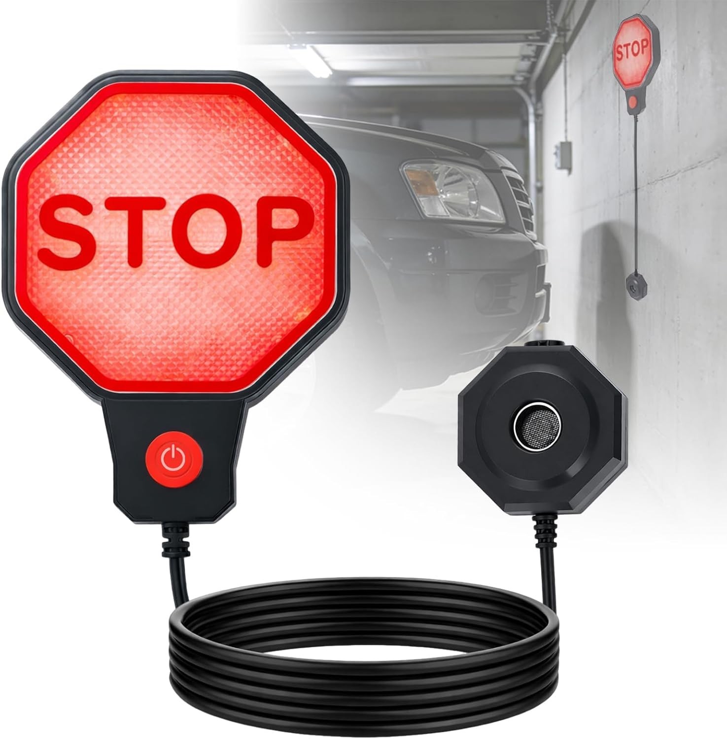 LED Garage Parking Sensor Aid with Red Yellow Green Display, Adjustable Ultraso gallery