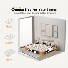 Inflatable Sofa Bed Camping Air Mattress Couch with Pillow No Pump