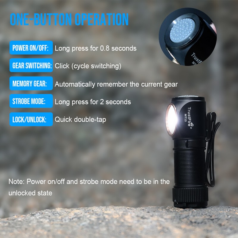 Trustfire MT15 1000Lumen LED Flashlight Rechargeable Magnet Waterproof EDC Torch gallery